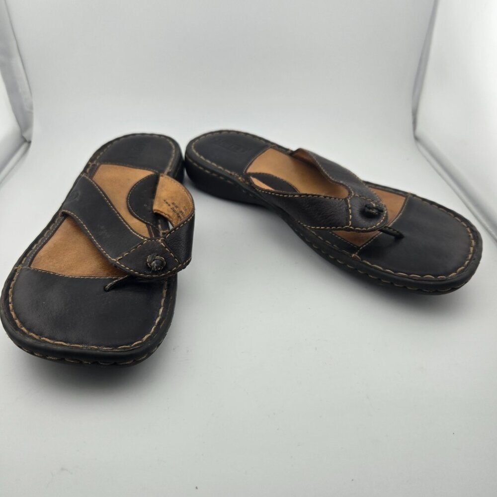 Born Edie Women’s Brown Leather Thong Comfort Sandals Size 7 - Picture 8 of 10